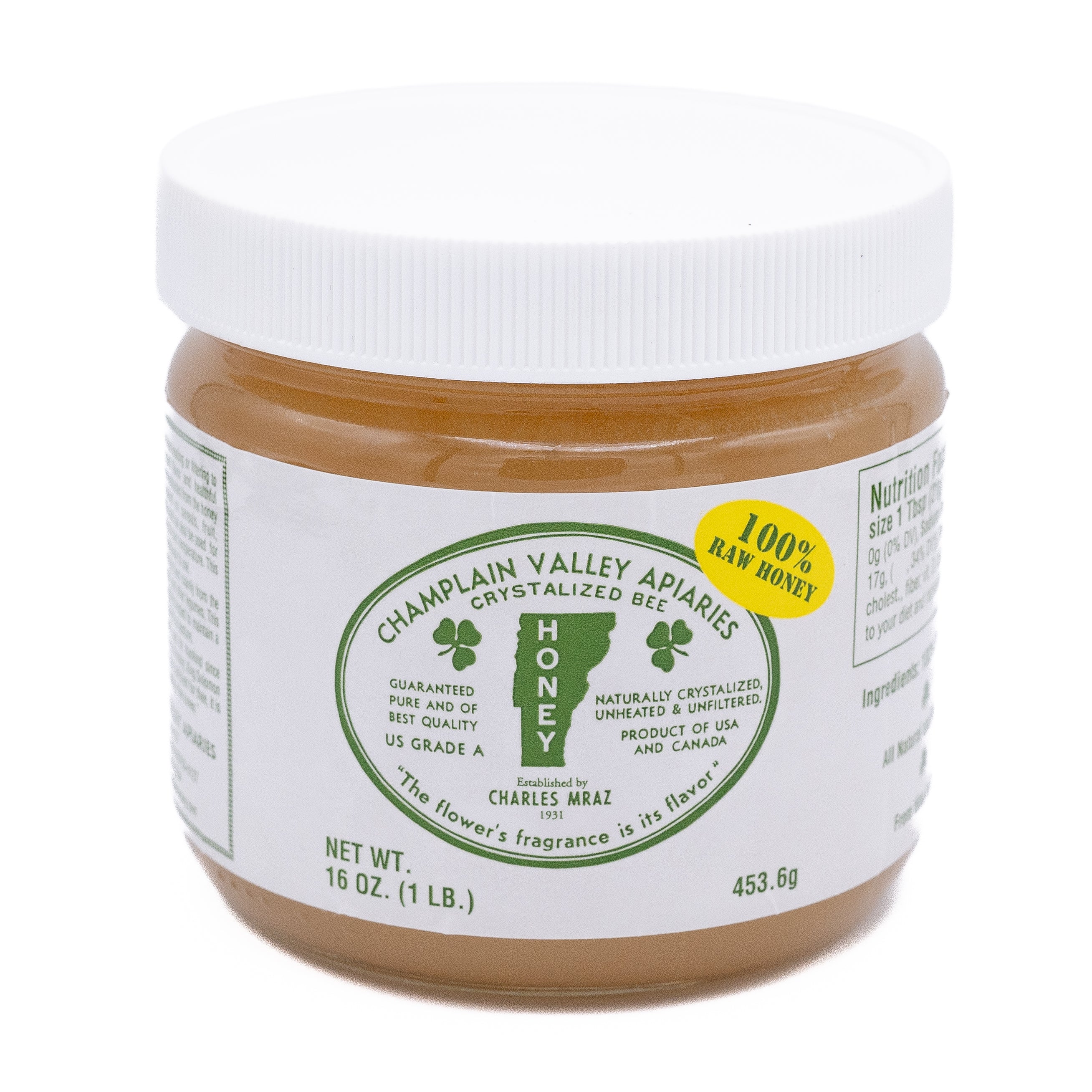 Raw Crystallized Honey - 1 Lb Jar