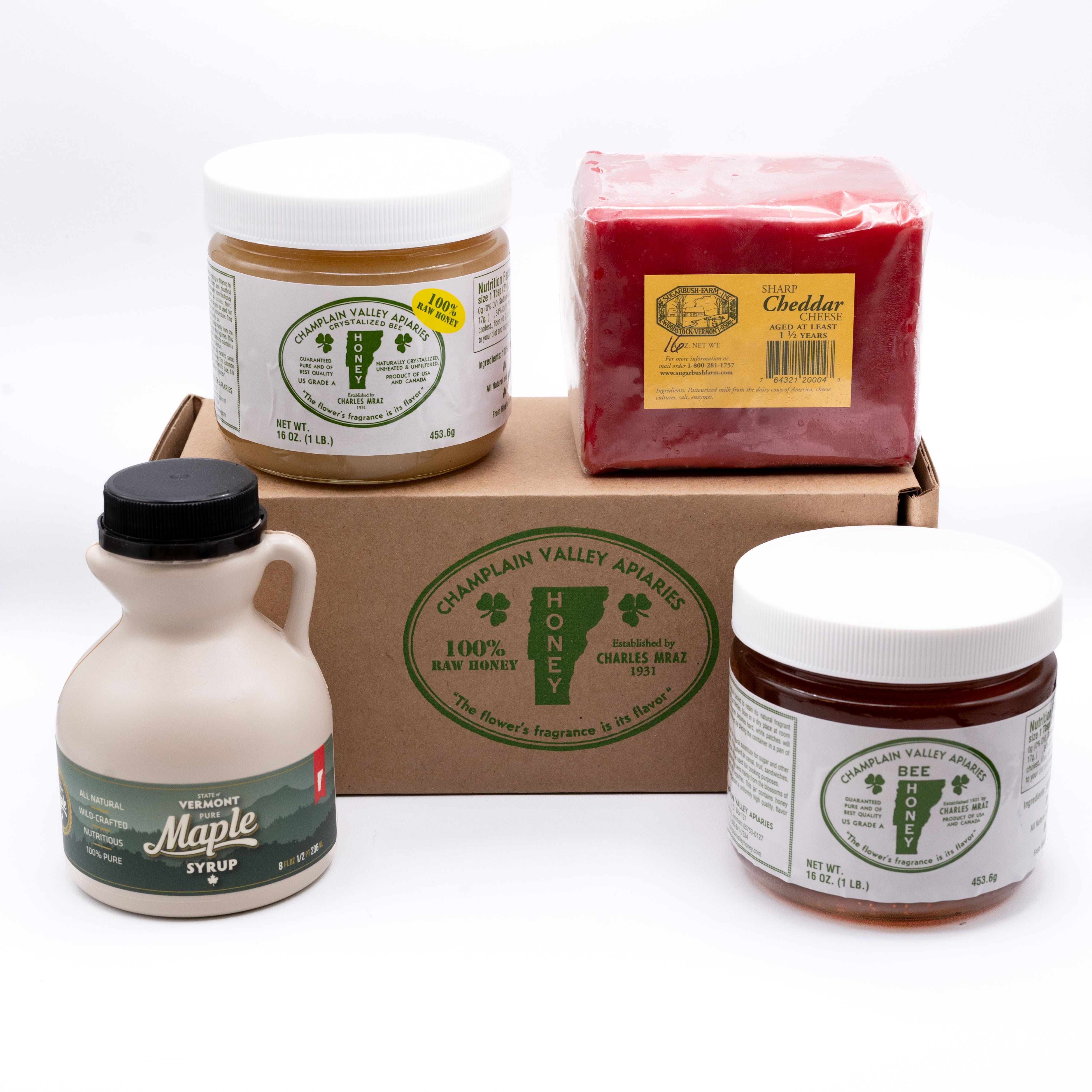 Best of Vermont Gift Pack - Honey, Cheddar Cheese and Maple Syrup
